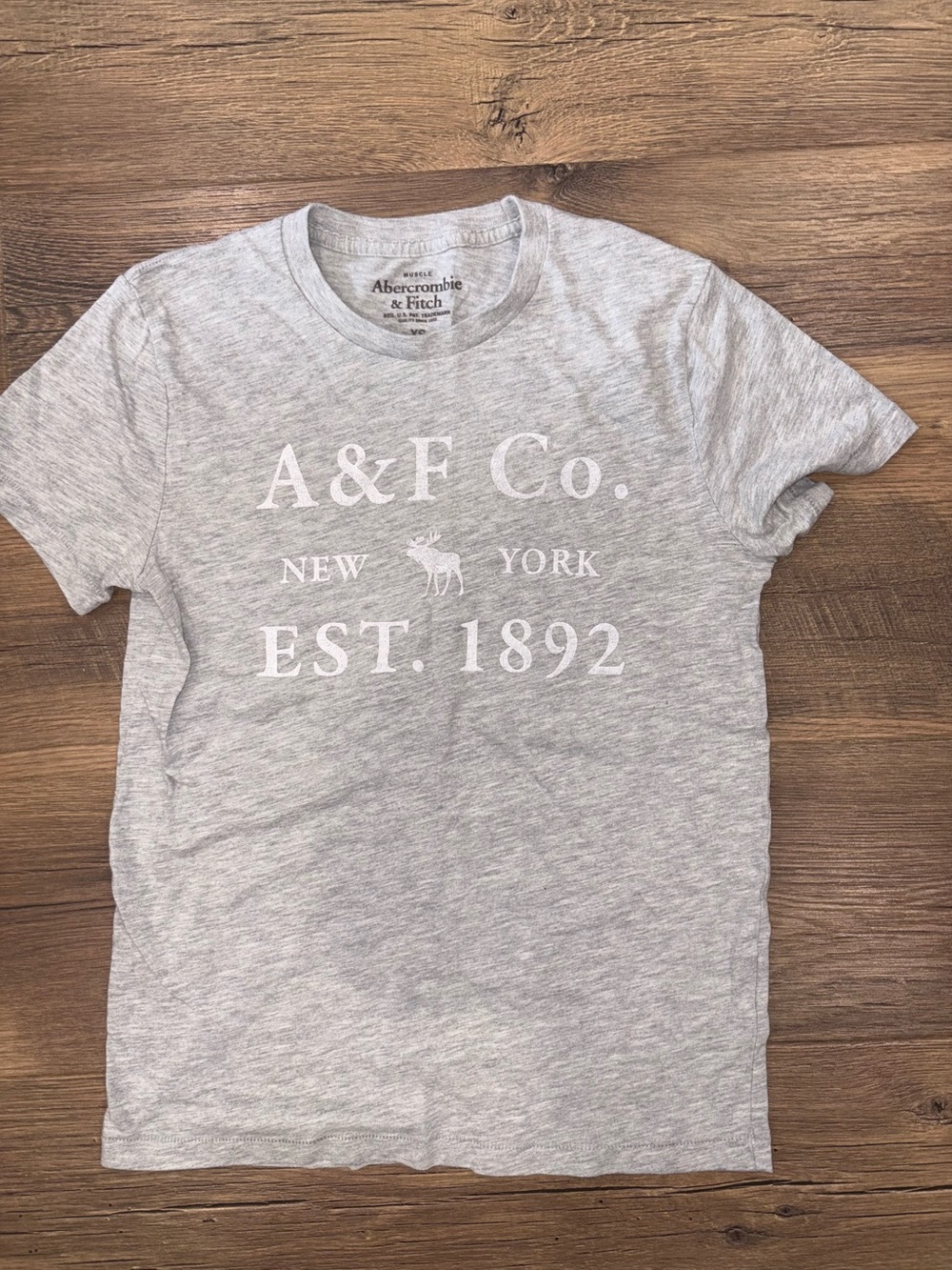 Abercrombie & Fitch Light Gray Crewneck Graphic Tee